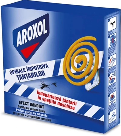 Insecticid spirale impotriva tantarilor Aroxol, 10 bucati